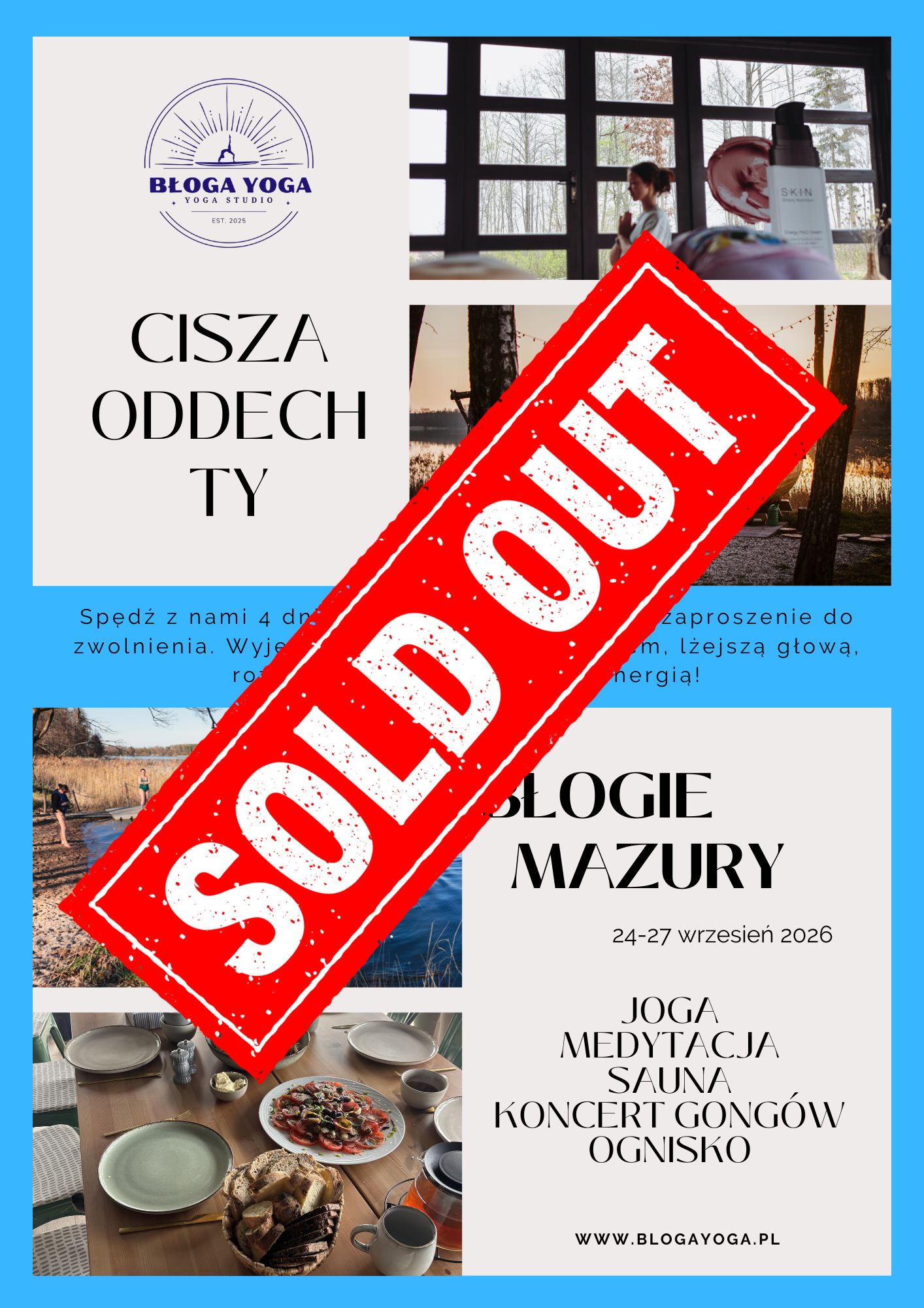 Read more about the article 🌿 BŁOGIE MAZURY | 24-27 września 2026 r. 🧘‍♀️